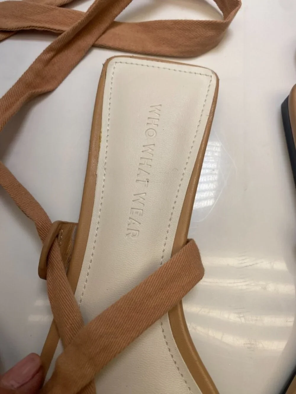 Who What Wear Women's Square Toe Strappy Nude Sandal Sz 8.5